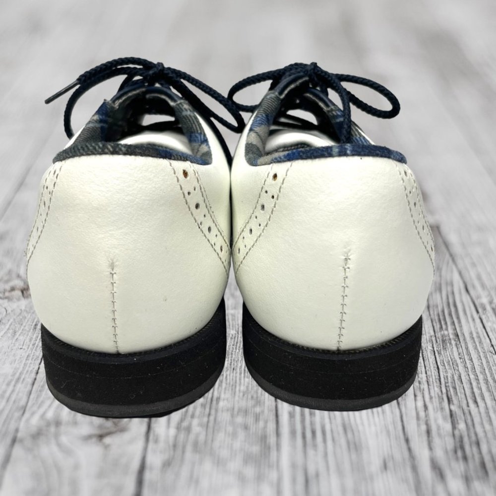 Footjoys Womens Softjoys Terrains White/Navy Leather Saddle Golf Shoe Size 6 M - Picture 7 of 11